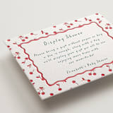 "Cherry Sweet" - Letterpress Baby Shower Insert Cards in Scarlet by Erin German - Detail