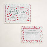 "Cherry Sweet" - Letterpress Baby Shower Insert Cards in Scarlet by Erin German - With Invitation