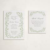 "Flower Garden" - Letterpress Baby Shower Insert Cards in Tea Green by Susan Moyal - With Invitation