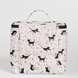 "Meadow Cats" - Lunch Bag in Black Kitty by Betsy Siber - Back