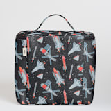 "Space Odyssey" - Lunch Bag in Black by Meggy Masters - Back