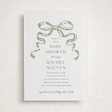 "Big Bow" - Letterpress Baby Shower Invitations in Mint by Teju Reval - Front