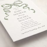 "Big Bow" - Letterpress Baby Shower Invitations in Mint by Teju Reval - Detail