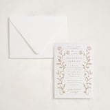 "Mirror Floral" - Letterpress Baby Shower Invitations in Mirror Floral by Everett Paper Goods - Invitation with Envelope