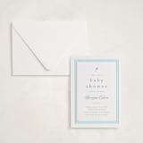 "Classic Start" - Letterpress Baby Shower Invitations in Provincial Blue by Carolyn MacLaren - Invitation with Envelope
