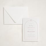 "Arching Bow" - Letterpress Baby Shower Invitations in Arching Bow by Carolyn MacLaren - Invitation with Envelope