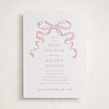 "Big Bow" - Letterpress Baby Shower Invitations in Classic Pink by Teju Reval - Front