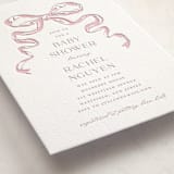 "Big Bow" - Letterpress Baby Shower Invitations in Classic Pink by Teju Reval - Detail