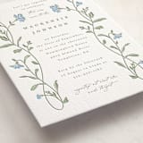 "Mirror Floral" - Letterpress Baby Shower Invitations in Mint by Everett Paper Goods - Detail