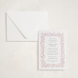 "Lovely Leaves" - Letterpress Baby Shower Invitations in Classic Pink by Jessie Steury - Invitation with Envelope