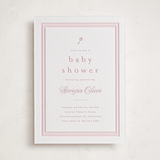 "Classic Start" - Letterpress Baby Shower Invitations in Classic Pink by Carolyn MacLaren - Front