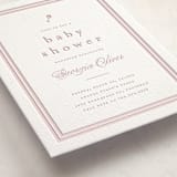 "Classic Start" - Letterpress Baby Shower Invitations in Classic Pink by Carolyn MacLaren - Detail