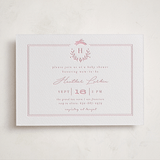 "Classic Baby Monogram" - Letterpress Baby Shower Invitations in Classic Pink by Susan Brown - Front