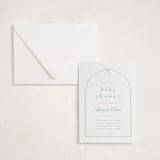 "Arching Bow" - Letterpress Baby Shower Invitations in Arching Bow by Carolyn MacLaren - Invitation with Envelope