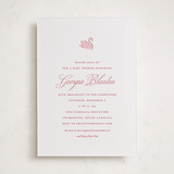 "Swan Shower" - Letterpress Baby Shower Invitations in Salmon by Megan Davis - Front