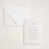 "Swan Shower" - Letterpress Baby Shower Invitations in Salmon by Megan Davis - Invitation with Envelope