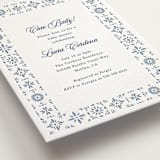 "Talavera Tiles" - Letterpress Baby Shower Invitations in Lapis by Olivia Raufman - Detail