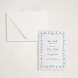 "Talavera Tiles" - Letterpress Baby Shower Invitations in Lapis by Olivia Raufman - Invitation with Envelope