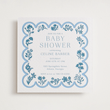 "Petite Jolie" - Letterpress Baby Shower Invitations in Sky Blue by Hannah Bowman - Front