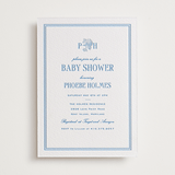 "Cheseapeake" - Letterpress Baby Shower Invitations in Sky Blue by Megan Davis - Front