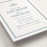 "Cheseapeake" - Letterpress Baby Shower Invitations in Sky Blue by Megan Davis - Detail