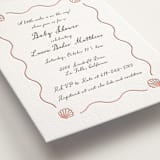 "Ocean Love" - Letterpress Baby Shower Invitations in Peach by Alston Foster - Detail