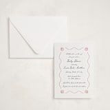 "Ocean Love" - Letterpress Baby Shower Invitations in Peach by Alston Foster - Invitation with Envelope