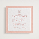 "The Little Heirloom" - Letterpress Baby Shower Invitations in Rose by Lucrecia Caporale - Front