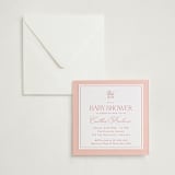 "The Little Heirloom" - Letterpress Baby Shower Invitations in Rose by Lucrecia Caporale - Invitation with Envelope
