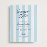 "Mariniere" - Letterpress Baby Shower Invitations in Indigo by Olivia Raufman - Front