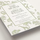 "Safari Toile" - Letterpress Baby Shower Invitations in Mint by Jenna Holcomb - Detail