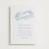 "Ciao Baby" - Letterpress Baby Shower Invitations in Sky Blue by Pati Cascino - Front