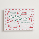 "Cherry Sweet" - Letterpress Baby Shower Invitations in Scarlet by Erin German - Front