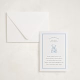 "Antique Teddy Bear" - Letterpress Baby Shower Invitations in Sky Blue by Becky Nimoy - Invitation with Envelope