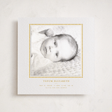 "Daisies" - Letterpress Birth Announcement Photo Mount Cards in Mustard by Wildfield Paper Co - Front