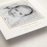 "Daisies" - Letterpress Birth Announcement Photo Mount Cards in Mustard by Wildfield Paper Co - Premium Photo Paper Mounted on Card
