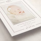 "Alcott" - Letterpress Birth Announcement Photo Mount Cards in Classic Pink by Meagan Christensen - Premium Photo Paper Mounted on Card