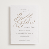 "Posh" - Letterpress Bridal Shower Invitations in Matte Gold by Melanie Kosuge - Front