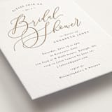 "Posh" - Letterpress Bridal Shower Invitations in Matte Gold by Melanie Kosuge - Detail
