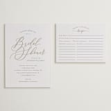 "Posh" - Letterpress Bridal Shower Invitations in Matte Gold by Melanie Kosuge - Matching Insert Card