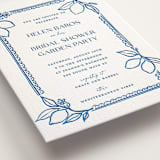 "Mediterraneo" - Letterpress Bridal Shower Invitations in Sapphire by Pati Cascino - Detail