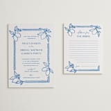 "Mediterraneo" - Letterpress Bridal Shower Invitations in Sapphire by Pati Cascino - Matching Insert Card