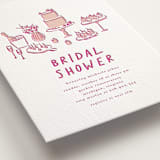 "atherina" - Letterpress Bridal Shower Invitations in Neon Pink by chocomocacino - Detail
