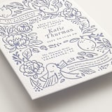 "Love Birds" - Letterpress Bridal Shower Invitations in Periwinkle by Rebecca Smith - Detail