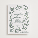 "Blooming" - Letterpress Bridal Shower Invitations in Mint by Kelly Watkins - Front