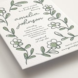 "Blooming" - Letterpress Bridal Shower Invitations in Mint by Kelly Watkins - Detail
