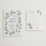 "Blooming" - Letterpress Bridal Shower Invitations in Mint by Kelly Watkins - Matching Insert Card