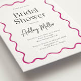 "handdrawn wavy frame" - Letterpress Bridal Shower Invitations in Neon Pink by Cass Loh - Detail