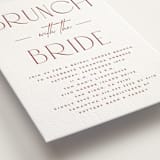 "Bridal Brunch" - Letterpress Bridal Shower Invitations in Rosewood by Erica Krystek - Detail