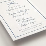 "ribbon bow drawing" - Letterpress Bridal Shower Invitations in Provincial Blue by Cass Loh - Detail